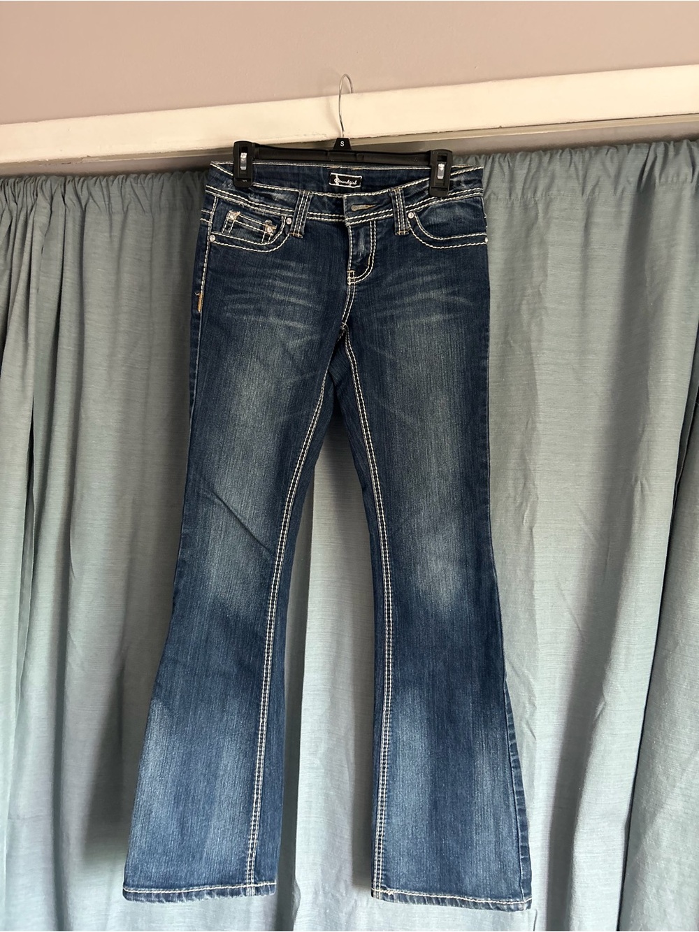 Soundgirl Dark Blue Flared Jeans with Contrast Stitching